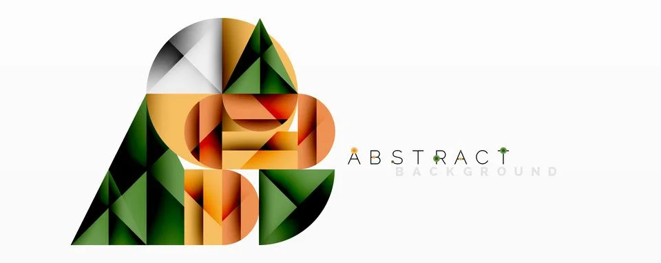 Modern abstract composition with layered circles and angular segments featuring 库存插图