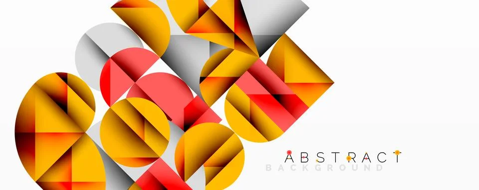 Modern abstract composition with layered circles and angular segments featuring Stockillustratie