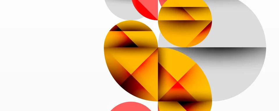 Modern abstract composition with layered circles and angular segments featuring Illustrazione stock