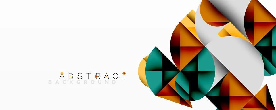Modern abstract composition with layered circles and angular segments featuring Stock Illustration