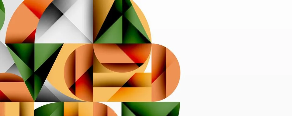 Modern abstract composition with layered circles and angular segments featuring Illustrazione stock