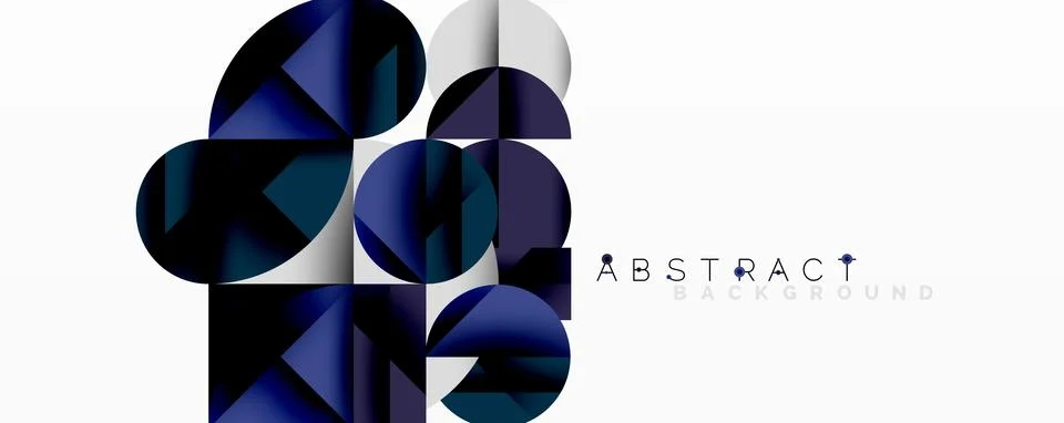 Modern abstract composition with layered circles and angular segments featuring Illustrazione stock