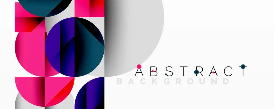 Modern abstract composition with layered circles and angular segments featuring Stock Illustration