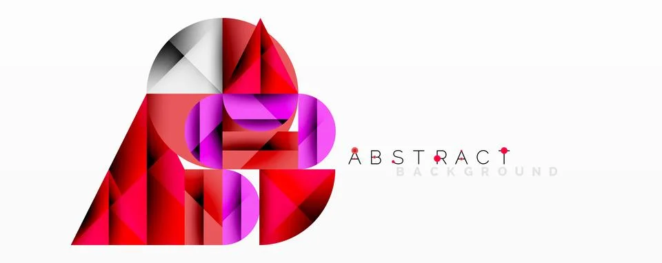Modern abstract composition with layered circles and angular segments featuri Stock Illustration