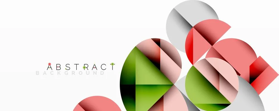 Modern abstract composition with layered circles and angular segments featuri イラスト素材