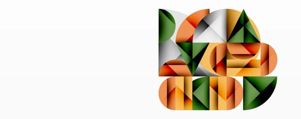 Modern abstract composition with layered circles and angular segments featuring Stockillustratie