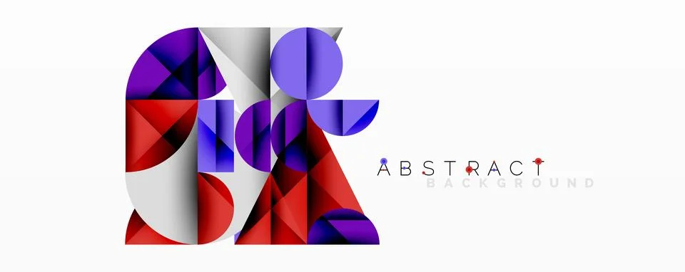 Modern abstract composition with layered circles and angular segments featuring Stockillustratie