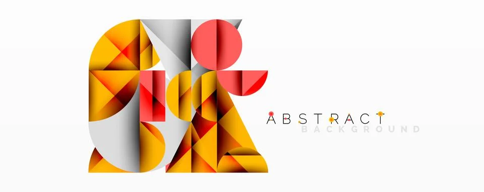 Modern abstract composition with layered circles and angular segments featuring 스톡 일러스트