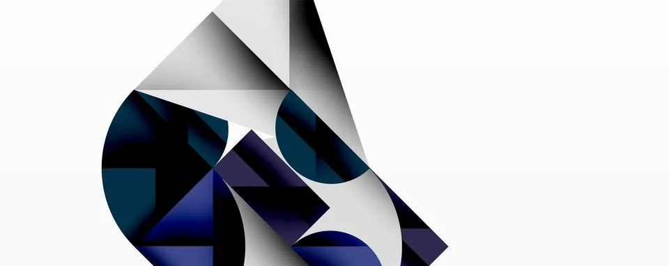 Modern abstract composition with layered circles and angular segments featuring Stockillustratie