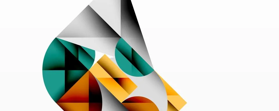 Modern abstract composition with layered circles and angular segments featuring Illustrazione stock