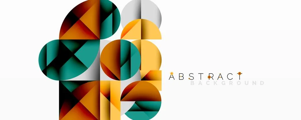 Modern abstract composition with layered circles and angular segments featuring Illustrazione stock