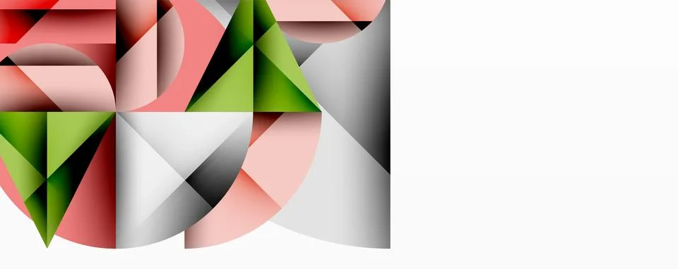 Modern abstract composition with layered circles and angular segments featuring Ilustração Stock