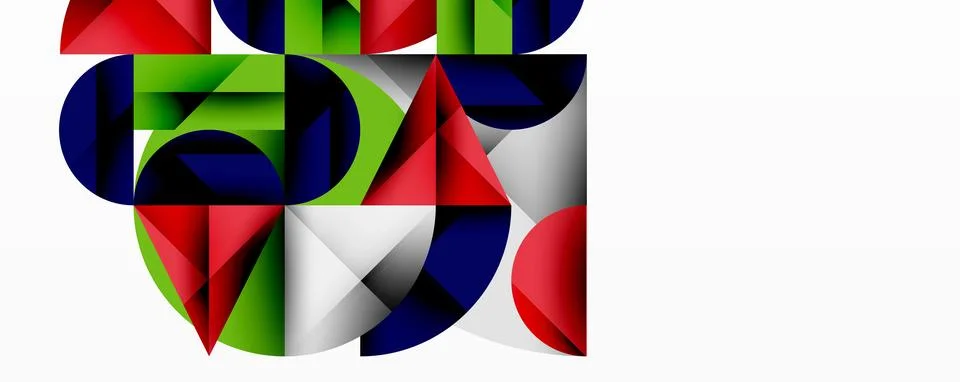 Modern abstract composition with layered circles and angular segments featuring Illustrazione stock