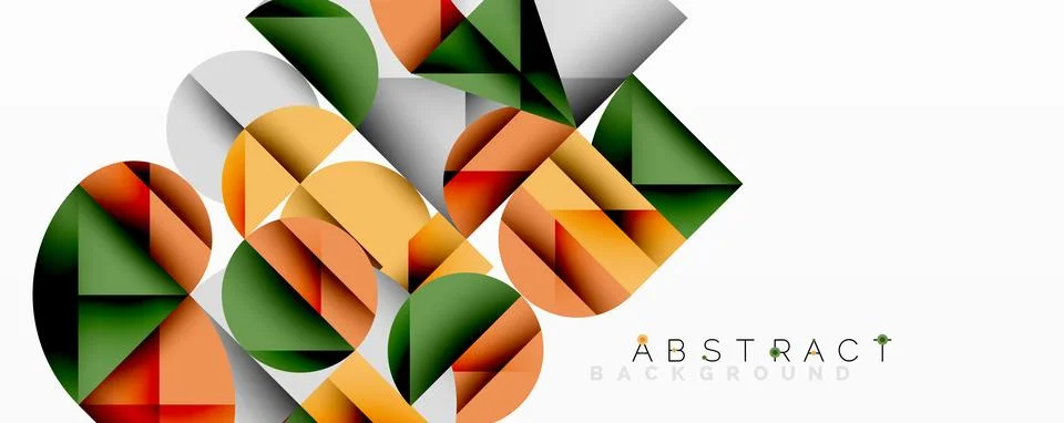 Modern abstract composition with layered circles and angular segments featuring Illustrazione stock