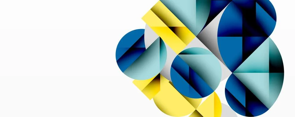 Modern abstract composition with layered circles and angular segments featuring イラスト素材