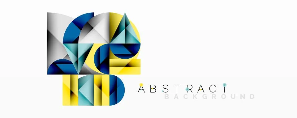 Modern abstract composition with layered circles and angular segments featuring Stock Illustration