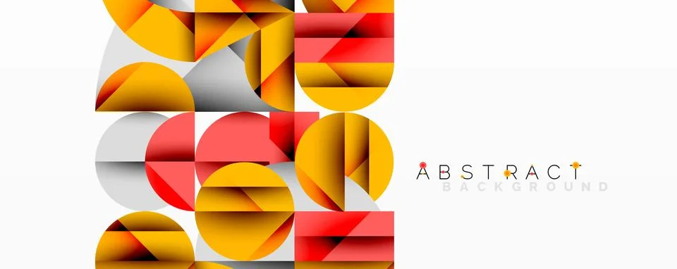 Modern abstract composition with layered circles and angular segments featuring Stockillustratie