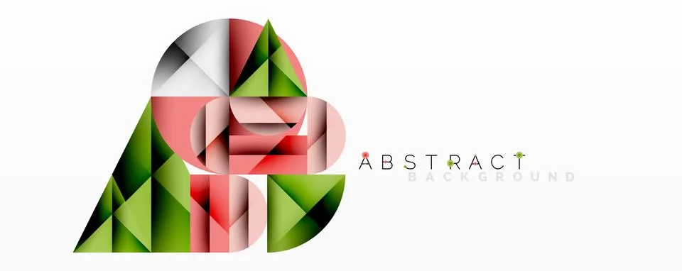 Modern abstract composition with layered circles and angular segments featuring Stock Illustration