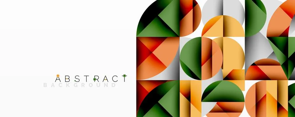 Modern abstract composition with layered circles and angular segments featuring イラスト素材