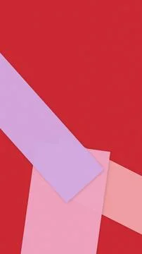 A modern abstract composition of overlapping geometric forms in vivid red, .. Stock Illustration
