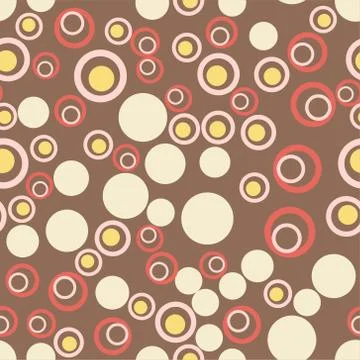 Modern Abstract Confetti Background. Seamless colorful donuts and dots pattern. Stock Illustration