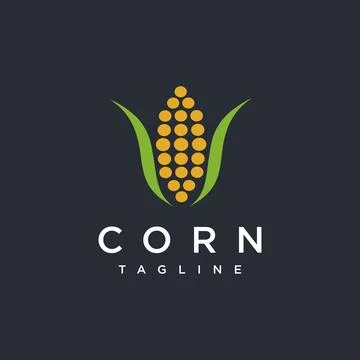 Modern abstract corn logo icon vector template on dark background Stock Illustration