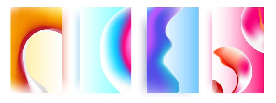 Modern abstract cover set Vector colorful vibrant poster design. Stock Illustration