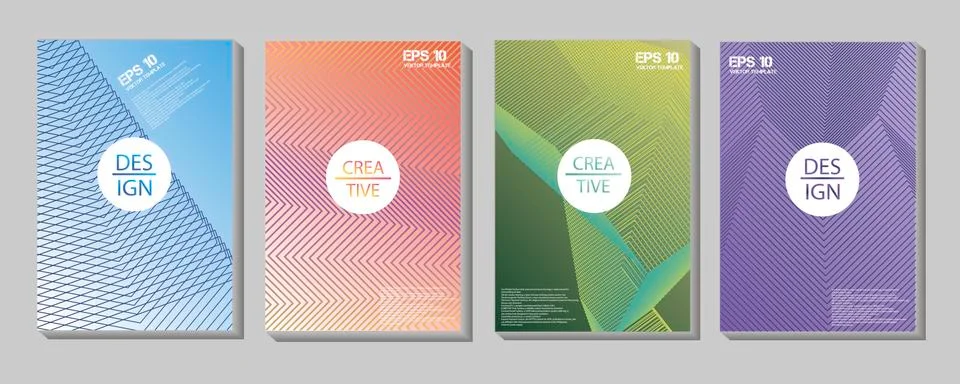 Modern abstract covers set. Cool gradient shapes composition. Futuristic design. Stock Illustration