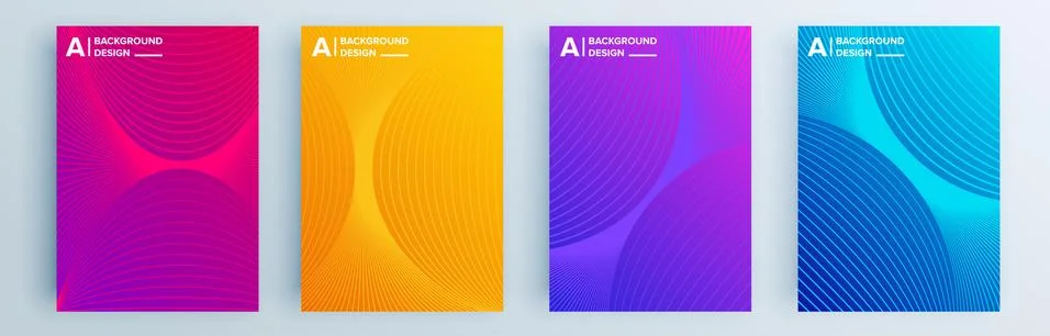 Modern abstract covers set, minimal covers design colorful geometric background. Stock Illustration