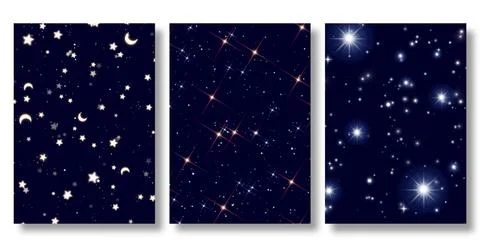 Modern abstract covers set, minimal covers design with stars, star background Stock Illustration