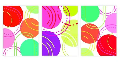 Modern abstract covers set, minimal covers design with geometric shapes Stock Illustration