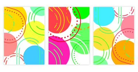 Modern abstract covers set, minimal covers design with geometric shapes Stock Illustration