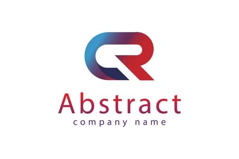 Modern abstract cr logo design with geometric typography Stock Illustration