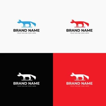 Modern abstract creative fox logo design template vector illustration. Animal Stock Illustration