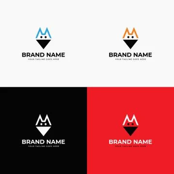 Modern abstract creative line style fox logo design template vector illustrat Illustrazione stock