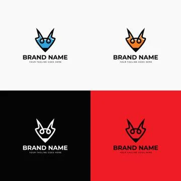 Modern abstract creative line style fox logo design template vector illustrat Stock Illustration
