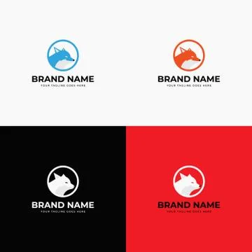 Modern abstract creative line style fox logo design template vector illustrat Stock Illustration
