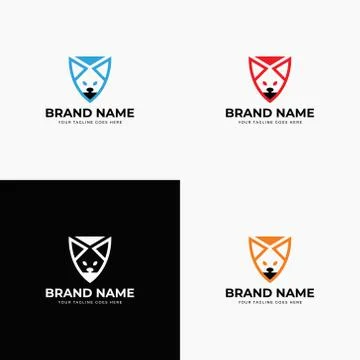 Modern abstract creative line style fox logo design template vector illustrat Stock Illustration