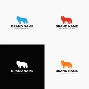 Modern abstract creative line style fox logo design template vector illustrat Stock Illustration