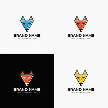 Modern abstract creative line style fox logo design template vector illustrat Stock Illustration