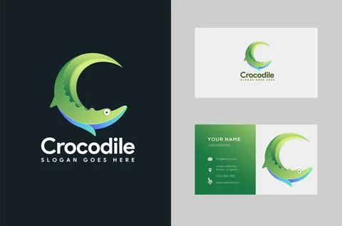 Modern Abstract Crocodile Logo icon, Letter C for Crocodile logo vector Stock Illustration