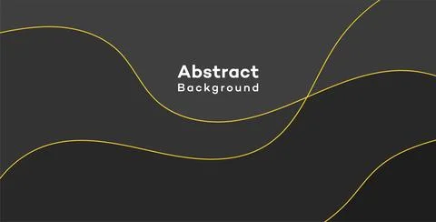 Modern abstract dark gray background with elegant flowing golden yellow lines Stock Illustration