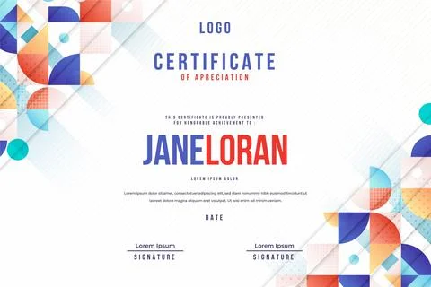Modern abstract design of certificate template 스톡 일러스트