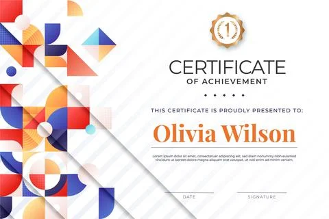 Modern abstract design of certificate template 스톡 일러스트