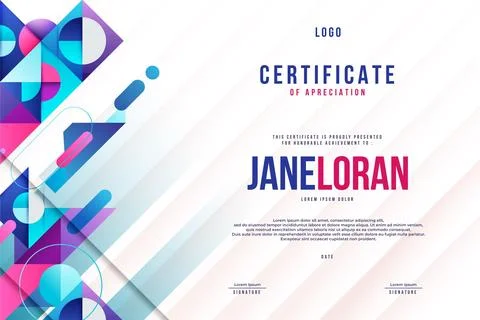 Modern abstract design of certificate template 스톡 일러스트