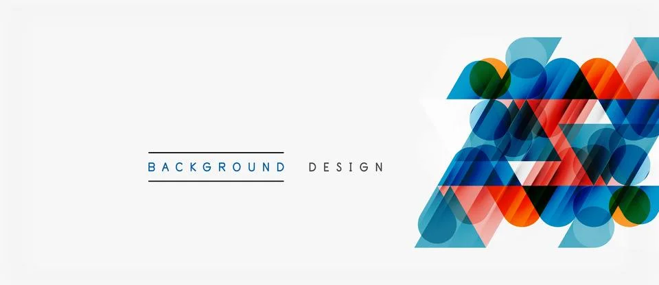 Modern abstract design features overlapping circles, squares. Minimalist 库存插图