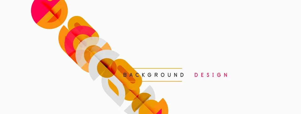 Modern abstract design features vibrant geometric shapes, dynamic lines, text Stock Illustration