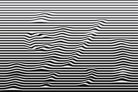 A modern abstract design featuring alternating black and white horizontal l.. Stock Illustration