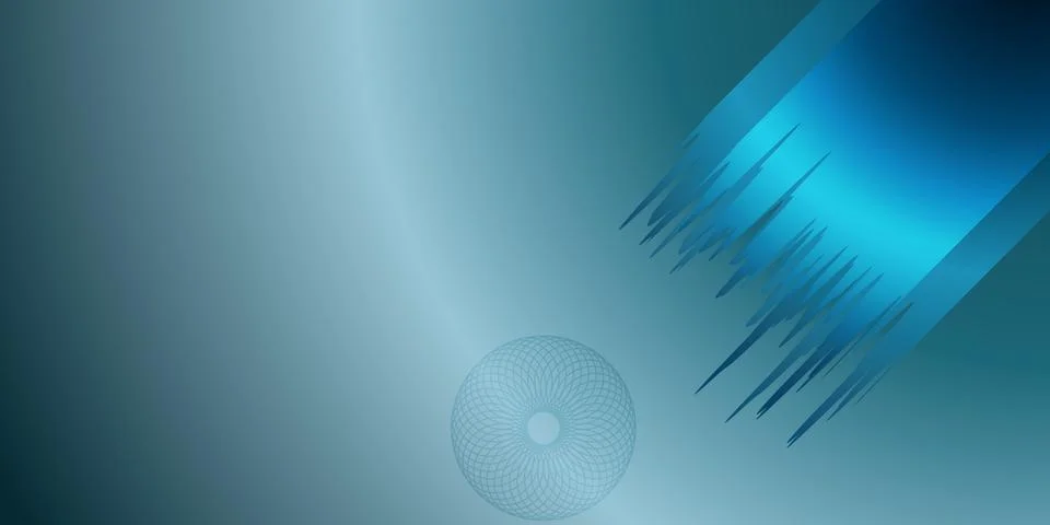 A modern abstract design featuring a gradient blue background, a delicate cir Illustrazione stock