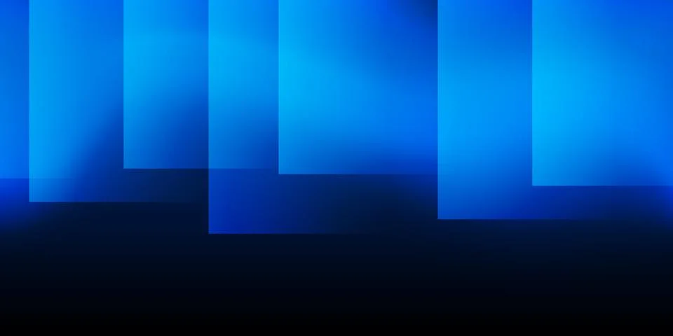 A modern abstract design featuring a smooth blue lit gradient background wi.. Stock Illustration